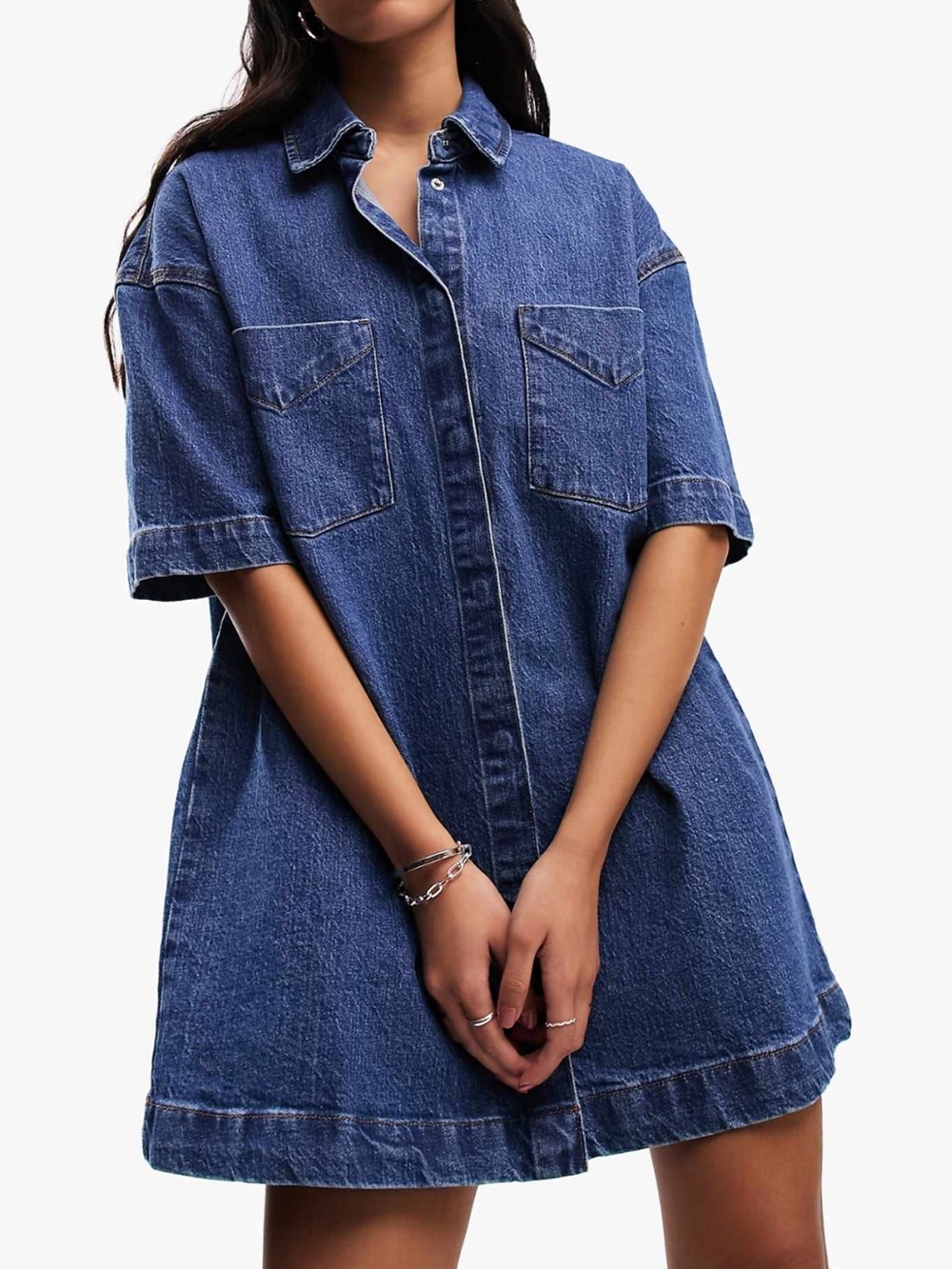 ASOS Blue Denim Shirt Mini Dress